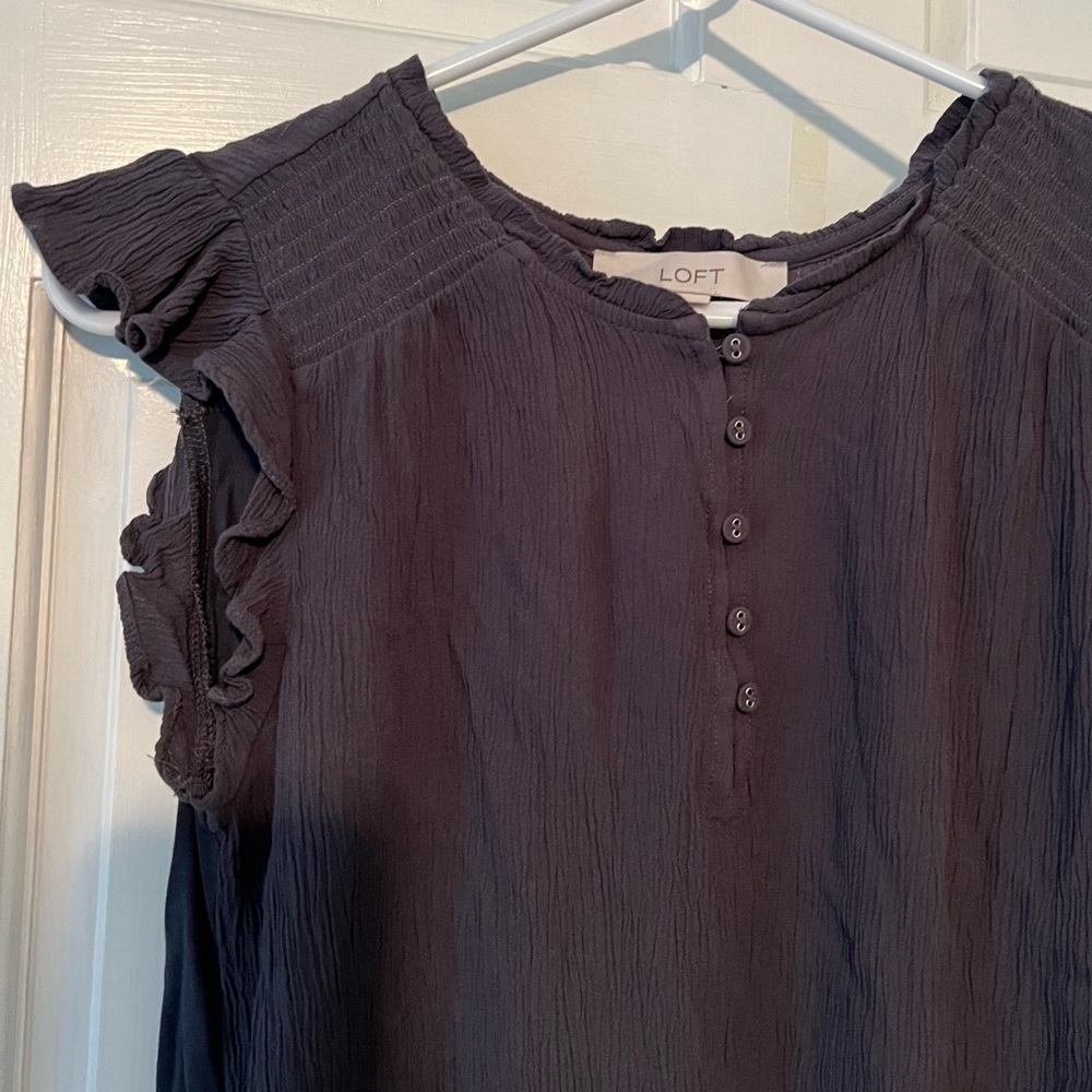 Ash-Grey Loft (Ann Taylor) Blouse, lightly worn